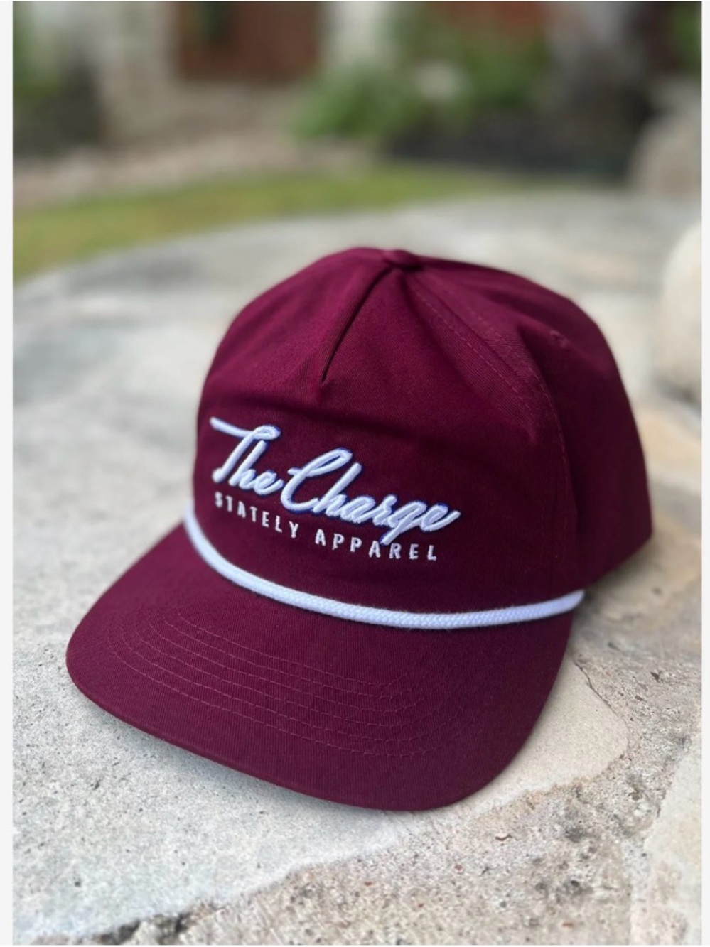 Men's Maroon Rope-Trim Hat